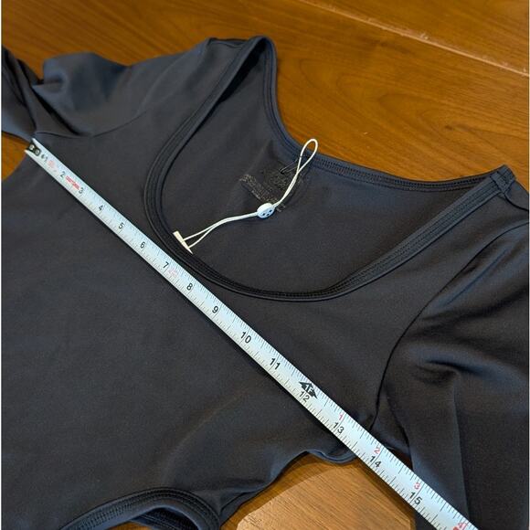 NWT Frankies Bikinis Felix Black Straight Fit Side Cutouts Bodysuit, size S - Picture 7 of 9